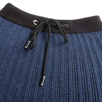 Rudenį ir žiemą, plius dydis plisuotas sijonas, moteriški megztiniai, sijonai, seksualios paketo klubo midi sijonas