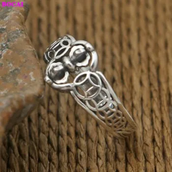 S925 sterlingas sidabro žiedas vyrams ir moterims, papuošalai, pinigai gali savo ruožtu, Vajra piesta žiedas tuščiavidurių pinigų Tailando sidabro asmenybės žiedas