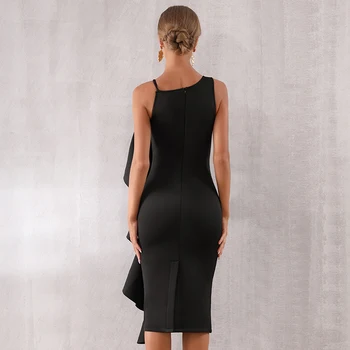 Seamyla 2021 Naujas Elegantiškas Moterų Suknelės, Seksualus Spageti Dirželis Rankovių Raukiniai Įžymybė Vakare Šalies Vasaros Bodycon Klubas Suknelė
