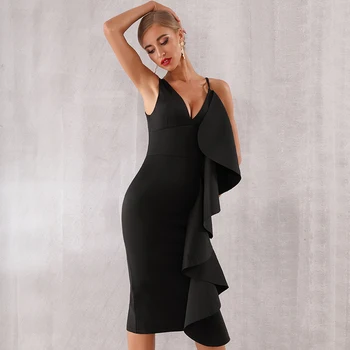 Seamyla 2021 Naujas Elegantiškas Moterų Suknelės, Seksualus Spageti Dirželis Rankovių Raukiniai Įžymybė Vakare Šalies Vasaros Bodycon Klubas Suknelė