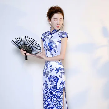 Senovinių Kinų Stiliaus Vestuvinė Suknelė Retro Taurę Drabužių Ilga Suknelė Santuokos Cheongsam Qipao Šalies Vakarinę Suknelę Vestidos Drabužiai