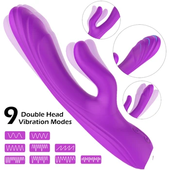 Silikoninis Dildo Vibratorius Rabbit Vibratoriai Moterims, Moterų Sekso Žaislas Analinis Vibratorius G Spot-Klitorio Stimuliatorius Orgazmo-Masturbacija