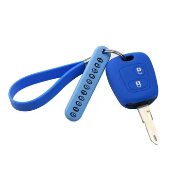 Silikono Automobilio Raktas Padengti Atveju Key Chain Kortelę Peugeot 206 307 207 208 308 2008 m. 408 už Citroen C2 C3 C4 Telefono Numerį Keychain