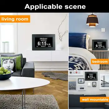 Skaitmeninis Foto Rėmelis HD Smart Žadintuvas LED Ekranas, Laikrodžiai, Nuotraukų Albumo Vaizdą Uk Kištukas Adapteris Daugiafunkcį Tabletes Priminimas