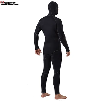 Slinx vyrų 5mm gobtuvu wetsuits spearfishig hidrokostiumą, šlapias kostiumas, nardymo įranga, Padalinta kostiumai ietis žvejybos plius dydis XXXL