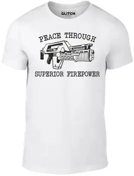 Taikos Per Aukščiausios Apšaudomumas T-Shirt - Juokingi Marškinėliai Sci Fi Ateivių Retro 2019 Naują Atvykimo Atsitiktinis Vyrų Drabužiai Vėpla T Shirts