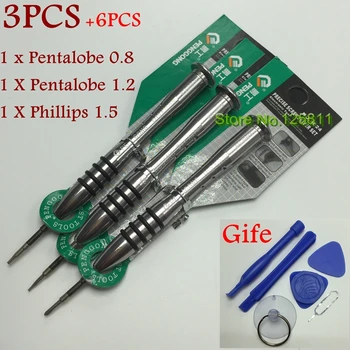 Tikslumo atsuktuvų rinkinys Phillips1.5 /pentalobe 0.8/1.2/+6PCS remonto atidaryti įrankių rinkinys, SKIRTAS 