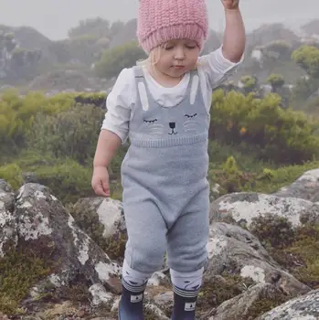 TinyPeople 2020 mielas triušis Megzti Kūdikių jumpsuit dirželis Pledas Playsuit Žiemos berniukų drabužiai mergaitėms Apskritai Kūdikių Onesie Romper