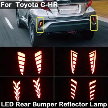 Toyota C-HR 2016-2018 2-in-1 LED Galinio Bamperio Atšvaito Lempos Funcntions kaip 3D LED šviesos juosta Vairavimo žibintai Raudona Stabdžių žibintas