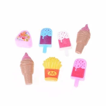 TOYZHIJIAMini Ledų Popsicle Bulvių Traškučiai Cukraus Barbie Doll House Maisto Dekoro 7 Vnt