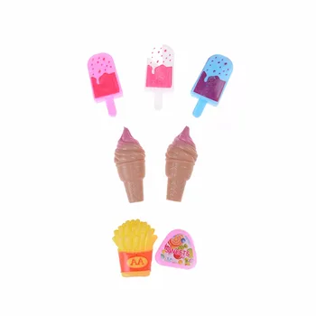 TOYZHIJIAMini Ledų Popsicle Bulvių Traškučiai Cukraus Barbie Doll House Maisto Dekoro 7 Vnt