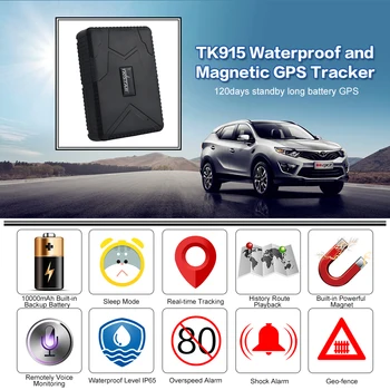 Transporto GPS Tracker 12-24V GPS Locator Vandeniui Stiprus Magnetas Automobilių GPS Tracker 10000mah Ilgai Baterija Automobilinį GPS tracker Nemokama programa