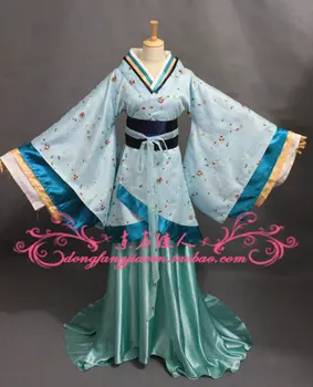 TV Žaisti Schemas Grožio Princesė Taowan Paprasta Mėlyna Siuvinėjimo Quju Hanfu Kostiumas Moterims