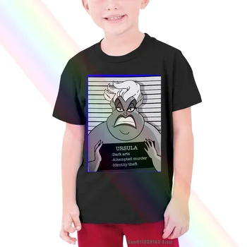 Ursula Mugshot Vaikų Kid T-shirt Princesė Juokinga Baudžiamosios Aštuonkojai Vaikų Kid T-shirt Undinė Piktadarys Viršuje Vyrų T Vaikai