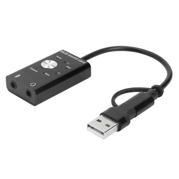 USB Išorinė Garso plokštė USB 2.0 Tipas-C 3.5 mm Ausinių, Mikrofono Lizdas Garso Adapteris, skirtas 