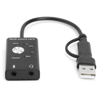 USB Išorinė Garso plokštė USB 2.0 Tipas-C 3.5 mm Ausinių, Mikrofono Lizdas Garso Adapteris, skirtas 