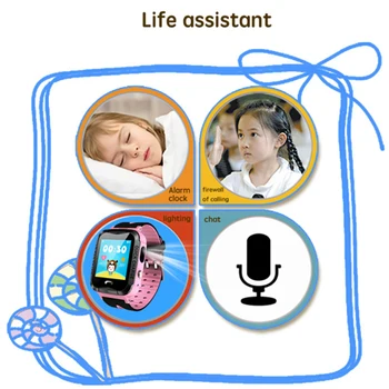 Vaikų Išmaniųjų Telefonų Žiūrėti Smart Žiūrėti su GPS, GSM vietos nustatymo Jutiklinis Ekranas Tracker SOS LED Žibintuvėlis Vaikams skirta 