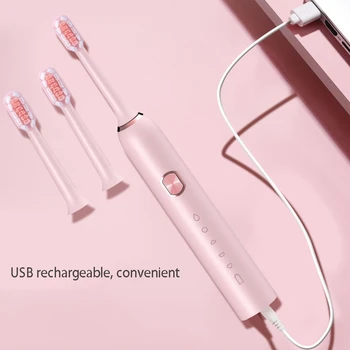 Vibracijos, Elektros dantų šepetėlį Vandeniui USB Įkrovimo Smart Laikmatis 5-Režimas Vibracijos Šepetėlių Pakeitimas Vadovas