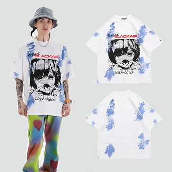Vyrai Karikatūros, Print T Shirt Unisex HipHop Atsitiktinis Trumpas Rankovėmis Tee Marškinėliai 2021 M. Vasarą, O-Kaklo Prarasti Dydžio sportinius marškinėlius, vatos Pagaliukai Tees