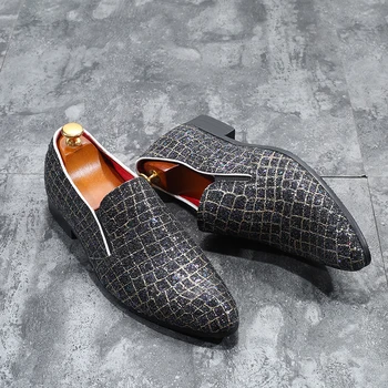 Vyrų batai gyvatės odos prabangos prekės odos fomal butai pramoginiai mixcolors unikalus dizainerio mados oksfordo bateliai vyrams M281