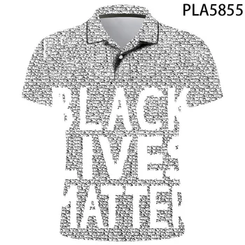 Vyrų Polo Marškinėliai Black Gyvena Klausimas BLM 3D Atspausdintas Streetwear Hombre Camisas De Polo Harajuku Viršūnes Atsitiktinis Mados Marškinėliai Ropa