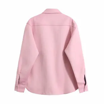 Woah 2020 XINC88-9336 street snap star modelis dvigubo kišenėje gausu rožinės spalvos paltas moterų palaidinė striukė moterims