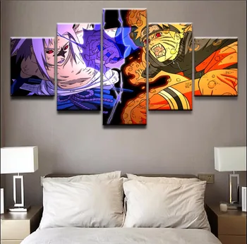 Įrėminti 5 Skydelis HD Spausdinti Naruto Animacija Tapybos Drobė Sienos paveiksl Namų Puošybai Kambarį Drobė, Tapyba