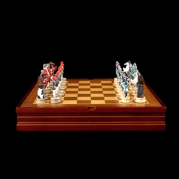 Šachmatų Rinkinį Istorijos Tema Japonijos'sWarring Valstybių Laikotarpis Šachmatų Komplektai Dervos Lėlės Šachmatų Medinis stalo Žaidimas Šachmatais Nustatyti Prabanga