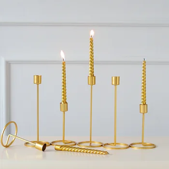 Šiaurės auksas žvakių laikiklis vieną galvos geležies žvakė stovas stovo kūrybos romantiška valgomasis stalas vestuvių žvakė holdern apdaila