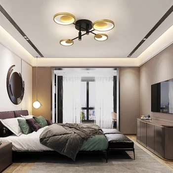 Šiuolaikinių Led Šviestuvo gyvenimo kambario, miegamasis, studijų kambaryje blizgesio de plafond Aukso LED Lubų Liustra apšvietimo, miegamojo namuose