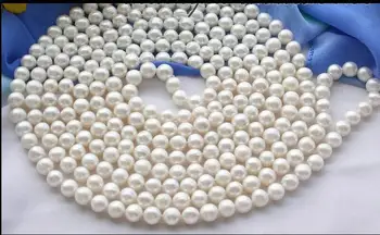 žavinga AAA 9-10 mm pietų balta perlų vėrinį 88inch