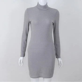 Žiemos Dress Megzti Megztinis Suknelė Moterų Plius Dydis 2021 Mados Pieštuku Šalis Suknelė Vestidos Juoda Balta Bodycon Suknelės